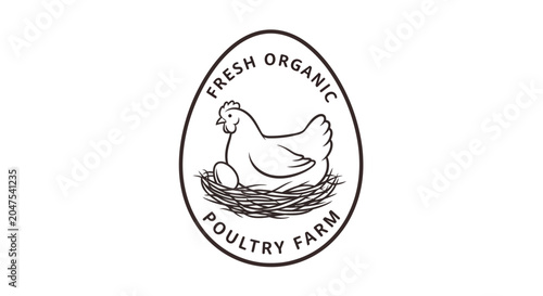 Organic farm fresh poultry logo design.