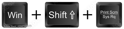 Tableau sur toile win shift Print Screen  computer keyboard shortcut key button 3d icon symbol sig
