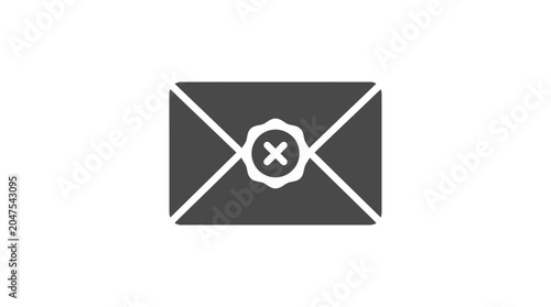 Canvas Print Rejected Email Icon With Cross.