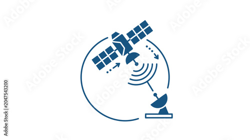 Canvas-taulu Satellite Dish Communication Technology System.