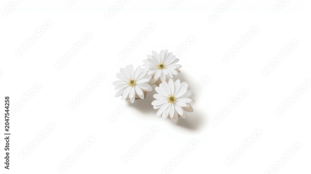 Fototapeta premium white flowers on white background