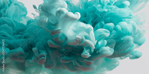 Foto A flowing blue sea anemone sways amidst a vibrant coral reef in the water, creat