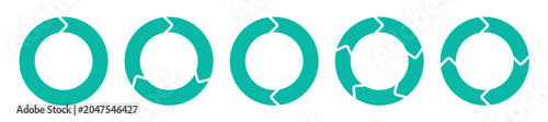 Round and circular process arrow loop infographic diagram collection with project management flow. vector illustration.