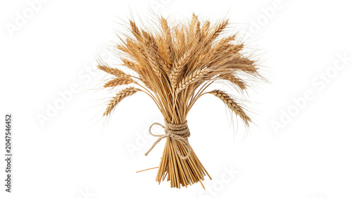 Fotografía Bundle sheaf of dry golden ripe wheat ears grain agriculture crop on transparent