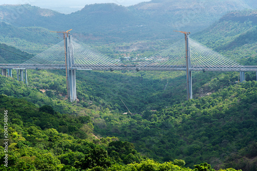 Mumbai Pune Expressway Missing Link Bridge, Cable stayed bridge, Lonavala, Maharashtra, India. Asia.