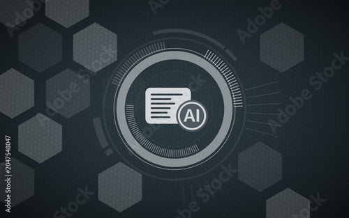 Foto This modern AI digital concept image features a minimalist icon with artificial intelligence text