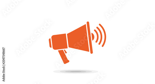 Foto Orange Megaphone Loudspeaker Icon Graphic.
