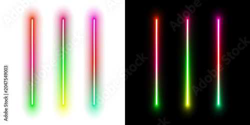 Photos Minimalist Neon Light Sticks Collection With Dynamic Color Transition Glow