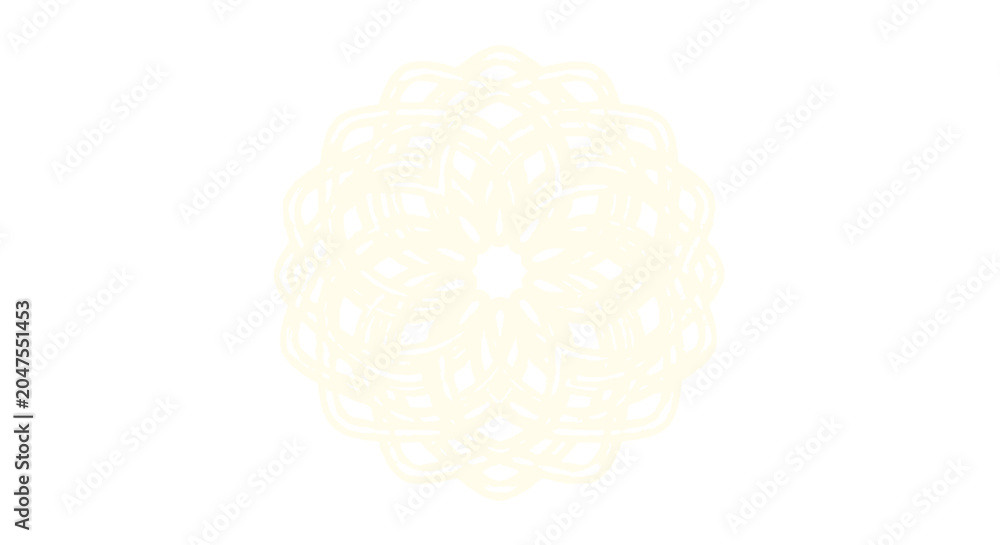 Fototapeta premium Pale Yellow Ornate Mandala Design - Abstract Geometric Pattern Background