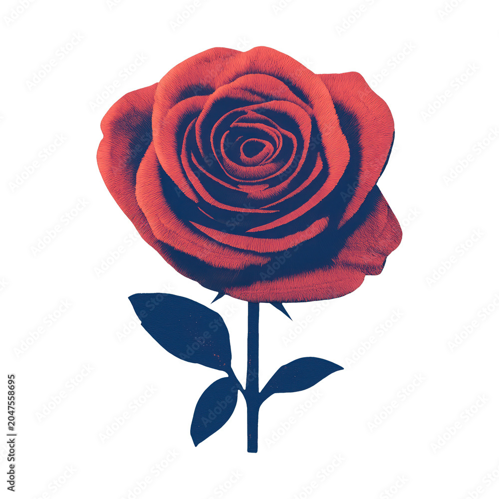 Obraz premium PNG Elegant red rose illustration
