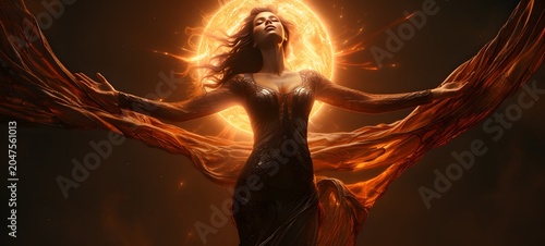 eclipse sun humanidad full body. Generative AI