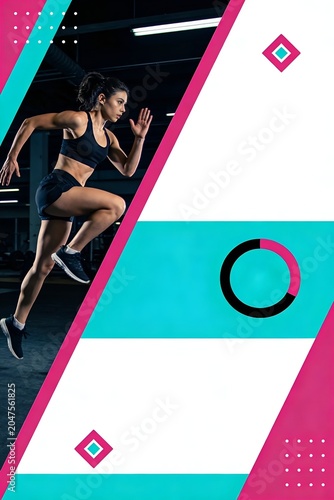 Fitness Social Media Template with Dynamic Diagonal Layout