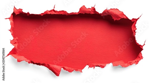Torn red paper background with ripped edges