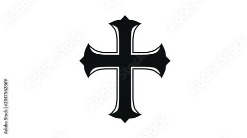 Black cross symbol on white background