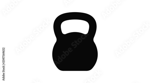 Black kettlebell shape against a white background a fitness silhouette weight lifting