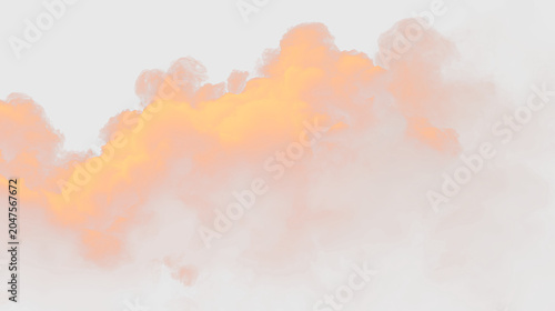 Foto Bright orange clouds float against a transparent background during the evening s