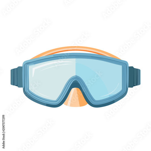 Flat design illustration of blue swimming goggles