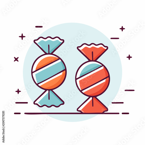 Two Wrapped Candies Icon