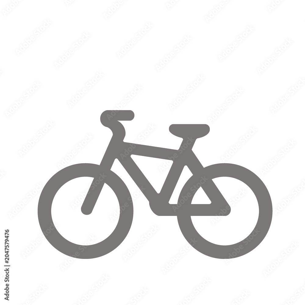 Fototapeta premium 駐輪場や交通案内を表すシンプルな自転車ピクトグラム（グレー）