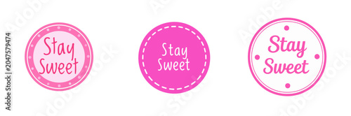 A charming pink badge with a playful handwritten style, perfect for bakery branding, gift packaging, scrapbooks, greeting cards, and cheerful decorative projects.