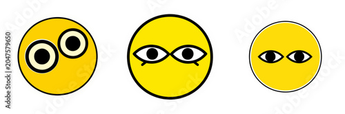 Playful eye expressions featuring curious, sleepy, and quirky looks, great for chat graphics, messaging apps, reactions, educational content, and creative communication projects.