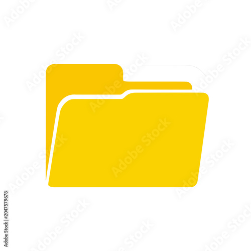 Clean yellow folder illustration with a simple, recognizable shape, ideal for file management themes, app interfaces, office materials, digital organization, and web design.