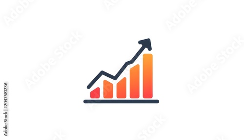 Dark Blue Heatmap Analytics Grid with Business Growth Chart Icon