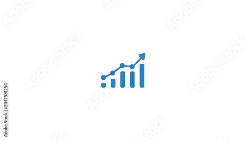 Dark Blue KPI Dashboard Line Graph with Rising Arrow Analytics Icon