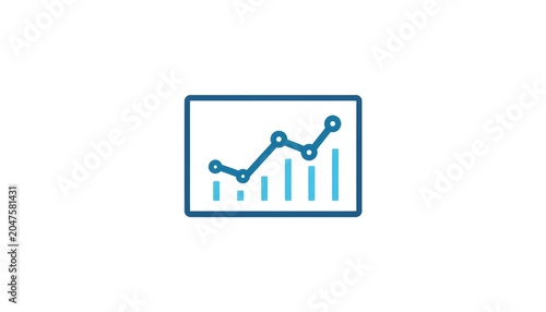 Dark Blue Real-Time Monitoring Bar Chart with Rising Arrow Analytics Icon