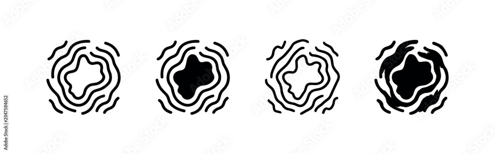 Obraz premium Fingerprint Icon Set: Abstract and Organic Patterns