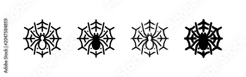 Картината върху платно Spider and web, icon set