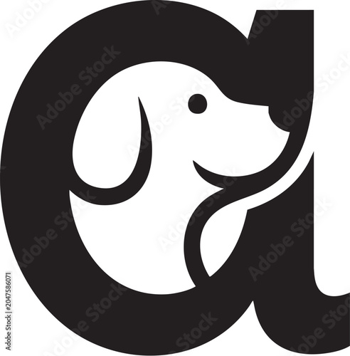 logo letter 'a' mixed with some dog