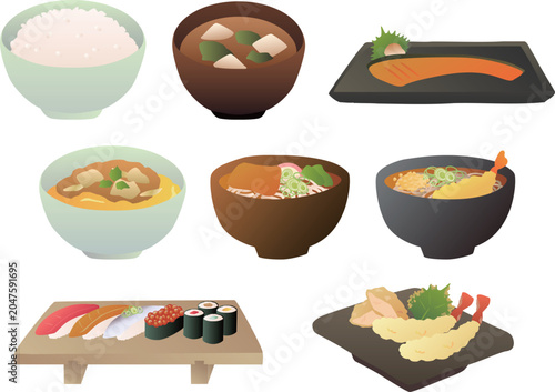 食事・グラデーション／和食セット