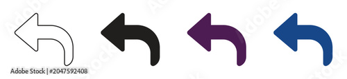 Photos Send back icon set . Vector illustration.
