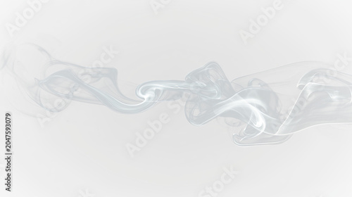 Quadro su tela White smoke curls in different shapes on a transparent background without any se