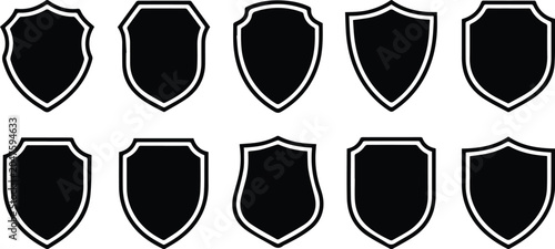 Shield badge templates for sports team emblems