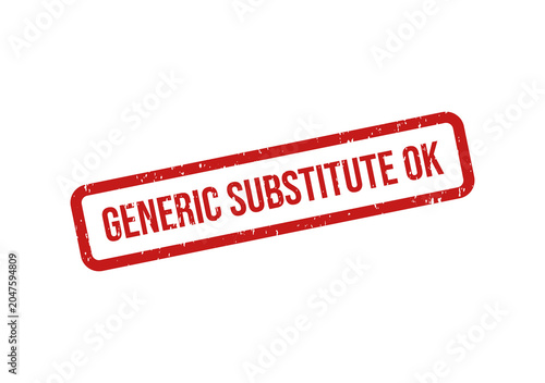 Εκτύπωση καμβά Red stamp with generic substitute approval text