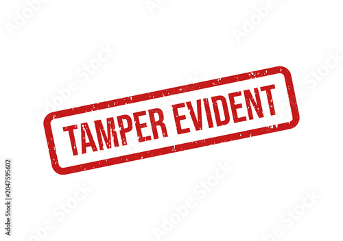 Slika na platnu Red tamper evident security warning label stamp