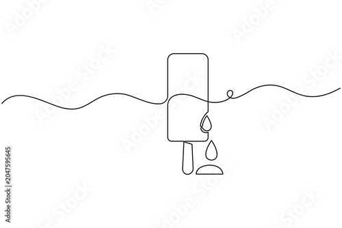 Frozen popsicle ice cream bar continuous one line drawing minimalist ice cream dessert vector illustration