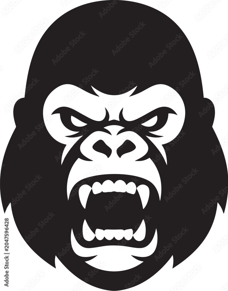 Fototapeta premium logo angry gorilla face