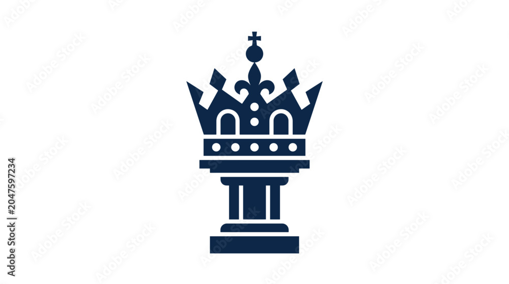 Fototapeta premium Royal Crown Symbol on a Pedestal.