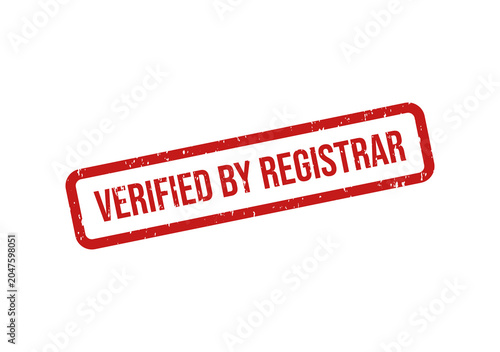 Fotografia Red verification stamp with text verified by registrar