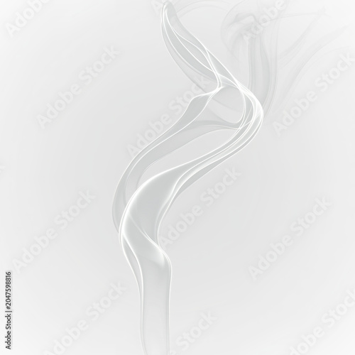 Tablou pe pânză White smoke curls and swirls on transparent background portraying a natural shap