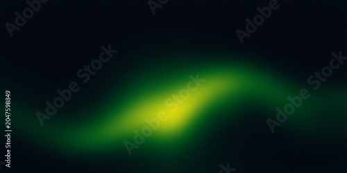 Bild auf Leinwand Abstract Dark Grainy Background with Glowing Green Light Wave, Trendy Noise Text