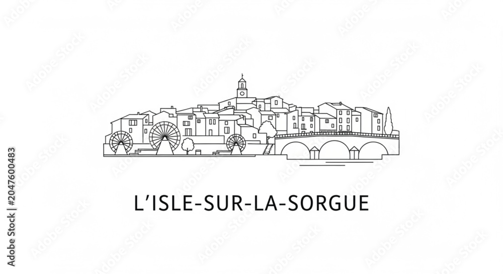 Fototapeta premium L Isle sur la Sorgue Town.