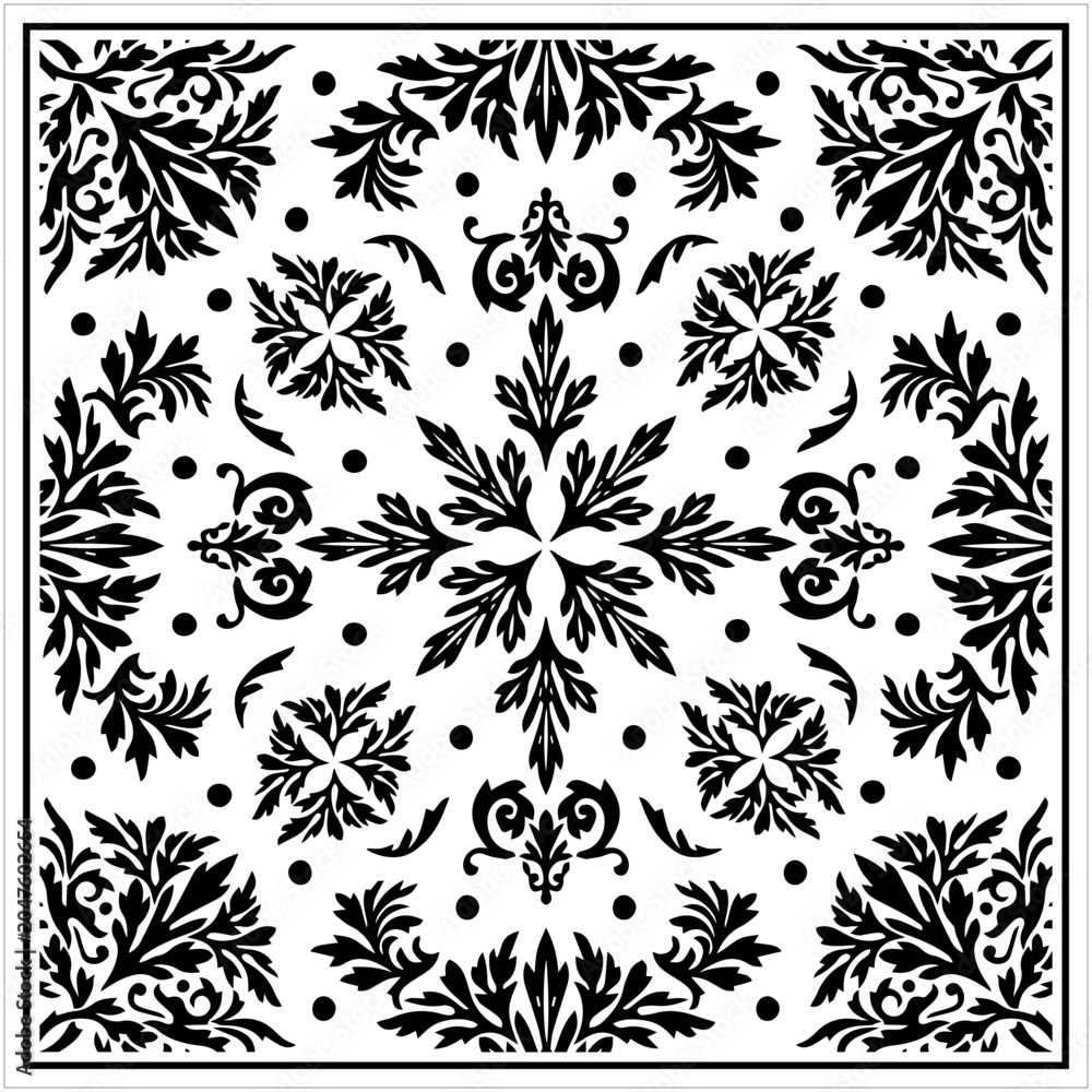 Fototapeta premium bandana floral art vector design