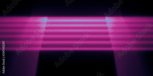 Foto Abstract Dark Background with Glowing Pink Neon Lines, Futuristic Geometric Lase