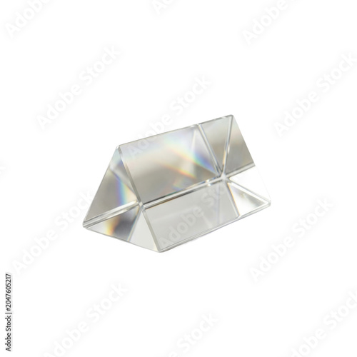 Glass triangular prism optical science experiment