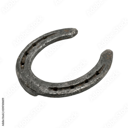 Rustic metal horseshoe close-up