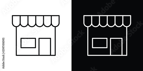 Store icon in editable outlined, Vector EPS10